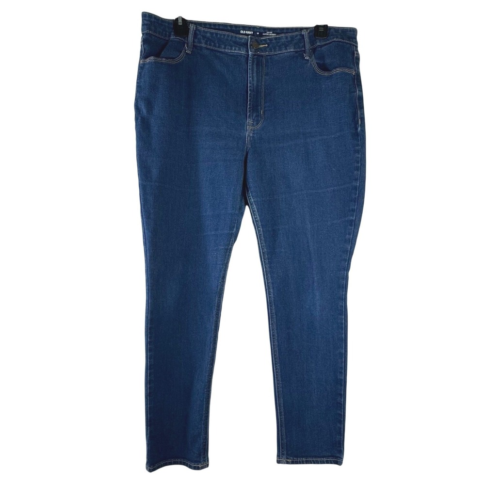 Old Navy Jeans Women 18 Blue High-Rise Skinny Dark Wash Denim Curvy‎ Pockets
